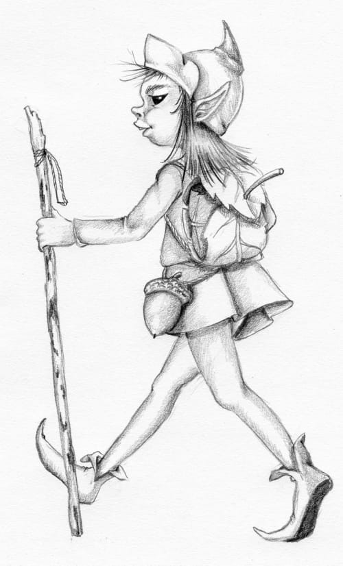 dibujo - elfos -  Les Robinsonades - Saint Christaud | Alojamiento ecológico - tienda suspendida y casa en el árbol