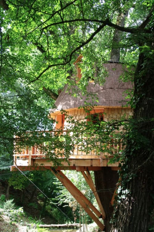 Les Robinsonades - Saint Christaud | Ecological accommodation - suspended tent and tree-house