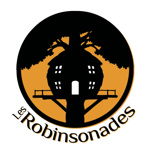 logo -Les Robinsonades - Saint Christaud | Hébergement écologique - tente suspendue et cabanes perchées