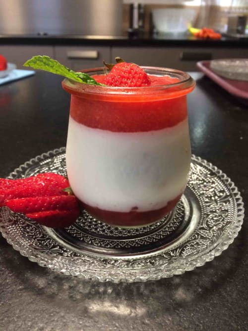 Dessert à la table du Mas des Arômes chambres d'hôtes en Provence