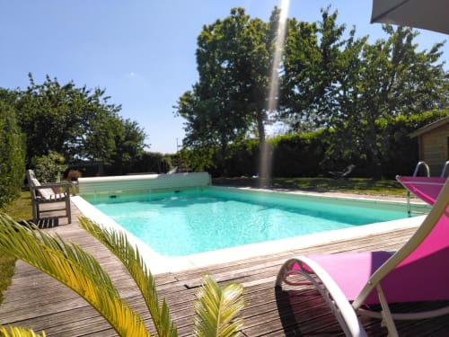 Heated swimming pool at La Grange Dîmière, charming BnB in the Loire Valley