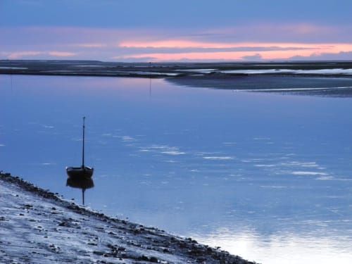 Coucher de soleil en bord de mer Saint-Valéry Baie de Somme gîtes les granges de la baie