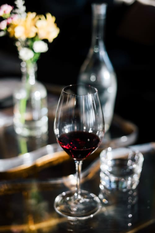glass of wine at La Grange Dimiere