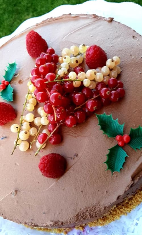 Cheesecake vegan au chocolat et fruits rouges, by Fabrice RAMOS partenaire Casa Claudina