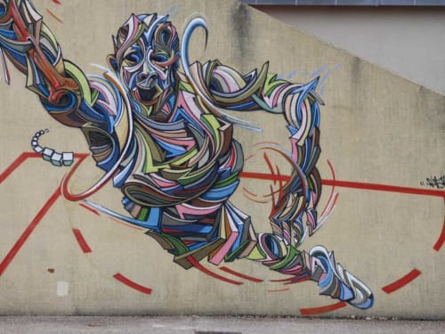 street art - Les Robinsonades - Saint Christaud | Ecological accommodation - suspended tent and tree-house