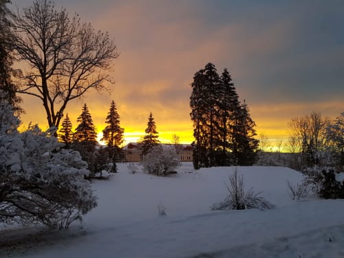 Coucher de soleil à la montagne 