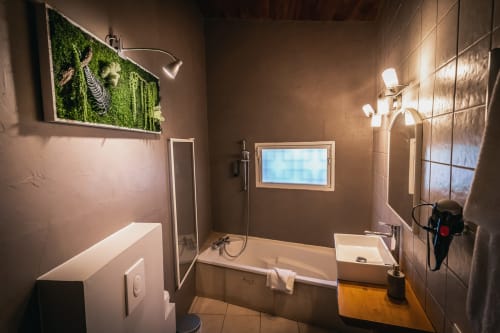 salle de bain baignoire chambre cèdres chambre palmiers villa Rhône miribel lyon
