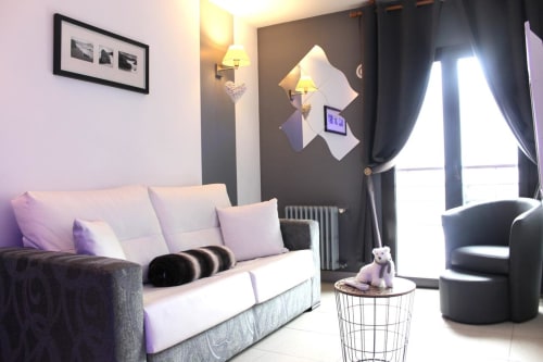 Canapé, Salon moderne, Miroir, Blanc
