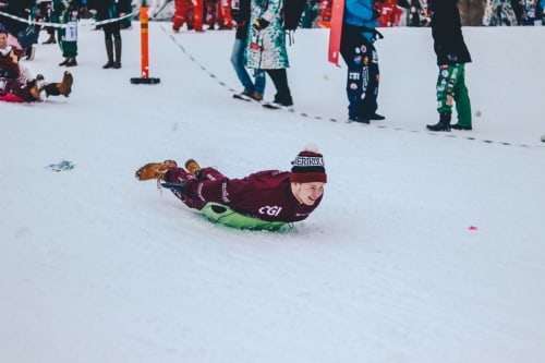 Glissade en luge - Le petit pré