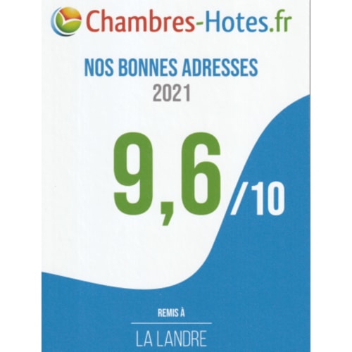 
Une belle note donnée par nos hôtes de Cybevasion : le guide des hôtels, gîtes et chambres d'hôtes