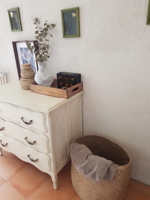 commode et décoration chambre verte