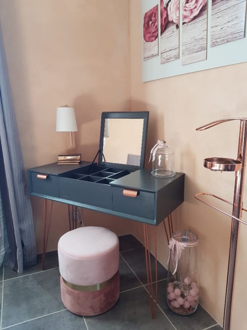 coiffeuse chambre rose