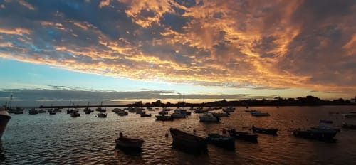 Lever de soleil depuis la maison d'hôtes de charme Le Mora à Barfleur en Normandie