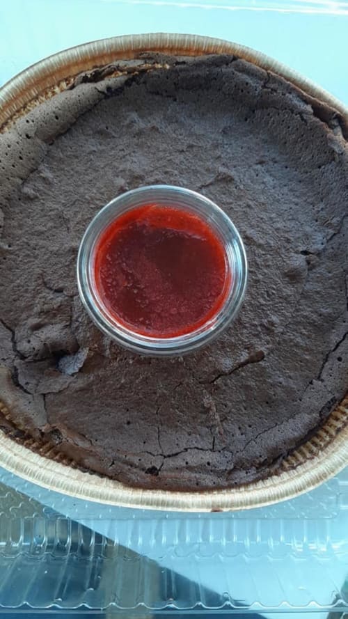 Gâteau au chocolat avec sauce aux fraises, by Fabrice RAMOS partenaire Casa Claudina