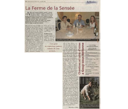 Article chambres et tables d'hôtes