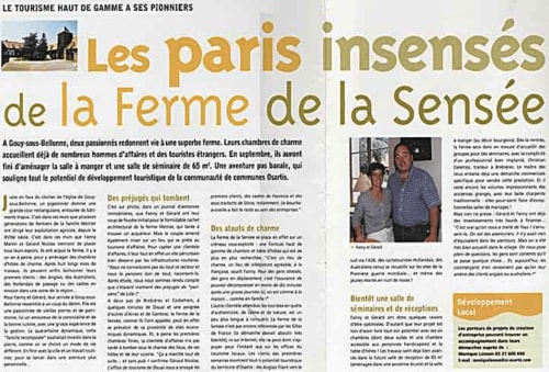 Ferme de la Sensee article journal