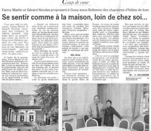 Article de presse Ferme de la Sensee