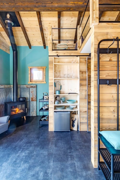 salon du chalet - vacances à la montagne 