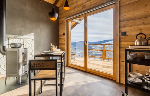 baie vitrée - vue montagne - chalet cosy à louer