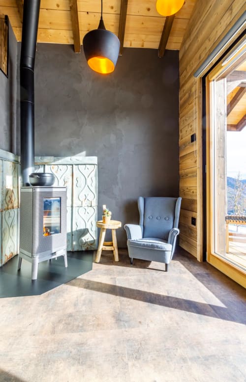 aux k'huttes - poele à bois - chalet en bois