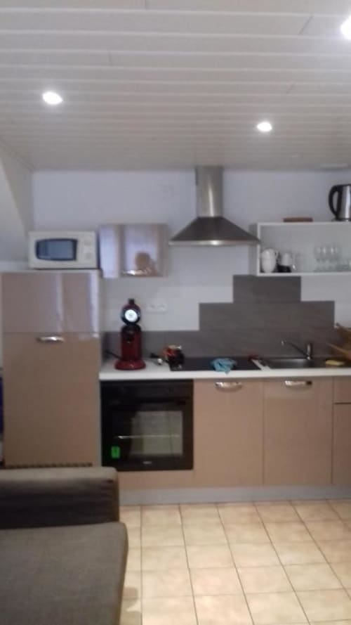 cuisine avec plaque et four appart hôtel le jardinier epinal