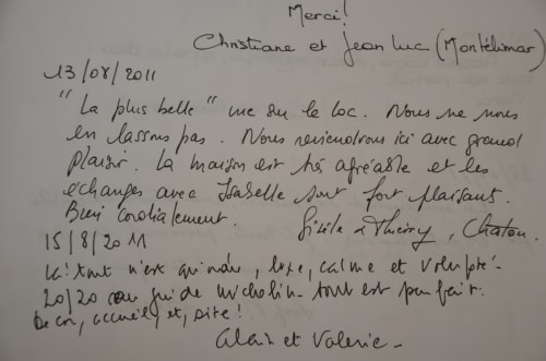 Livre d'Or le clos du lac