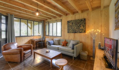 Wooden living room - Group holidays - Le Martinon