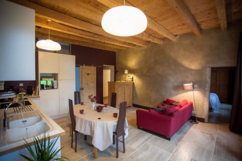 salon gite coté parc - le clos des platanes - bourget