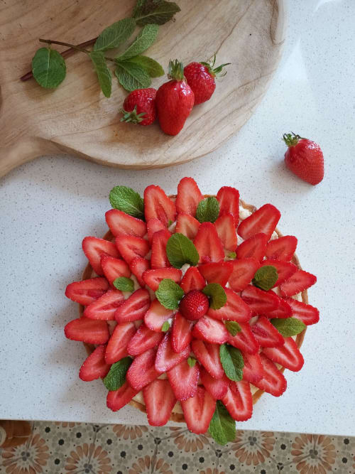 Tarte aux fraises, la Maison Triton et Porcelaine, Saint-Coulomb