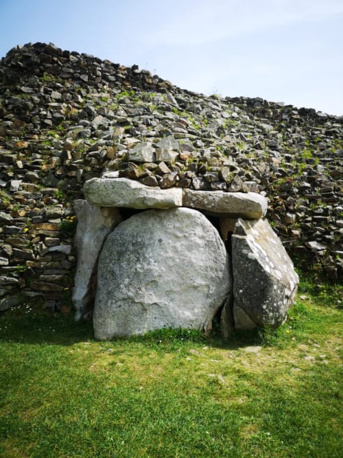 Ancient stone dolmen structure at Gites du Bulz, Pleyber-Christ Brittany