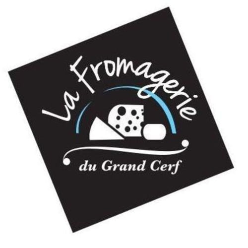 Logo fond noir, la fromagerie du grand cerf 