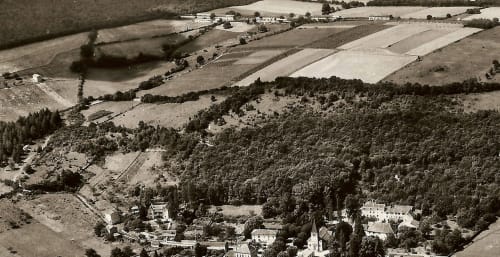 Plan aérien de la forêt de Lugny et de ses alentours, Sud Bourgogne Domaine Joseph Lafarge