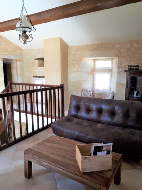 Mezzanine gîte, espace salon gîte proche Saint Emilion