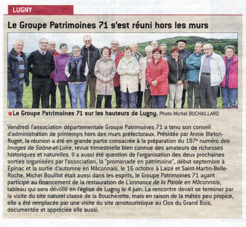 Accueil du groupe patrimoine 71 au Domaine Joseph Lafarge à lugny