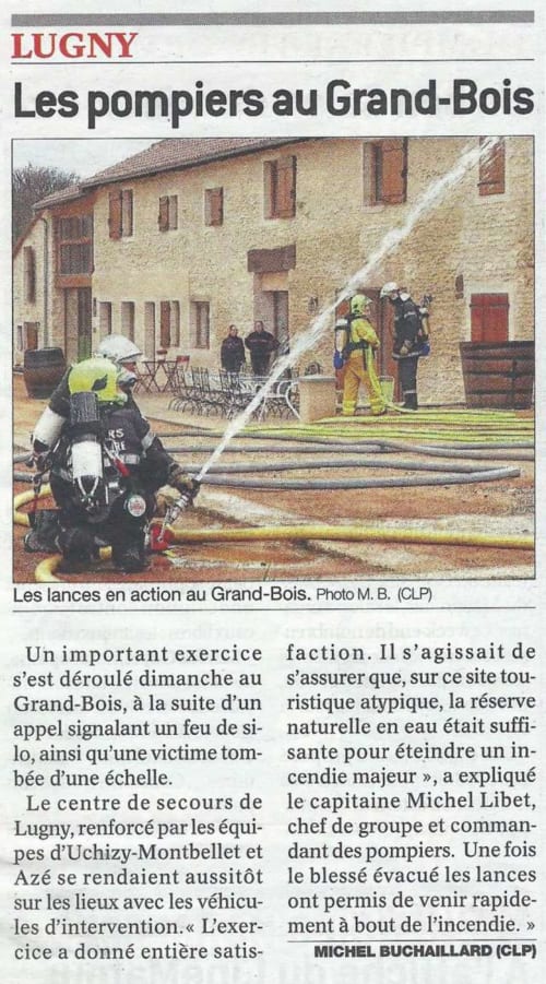 Les sapeurs-pompiers au Domaine Joseph Lafarge