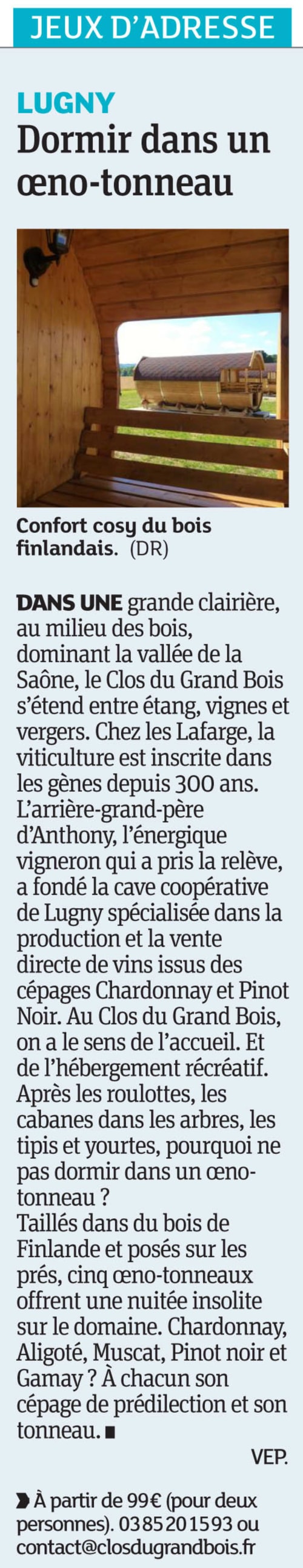 Article sur les oeno-tonneaux