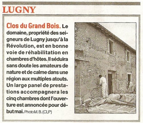 Chambres d'hôtes en Bourgogne Franche-Comté | Lugny | Hébergement mâconnais | Domaine Joseph LAFARGE | Domaine viticole Vigneron indépendant