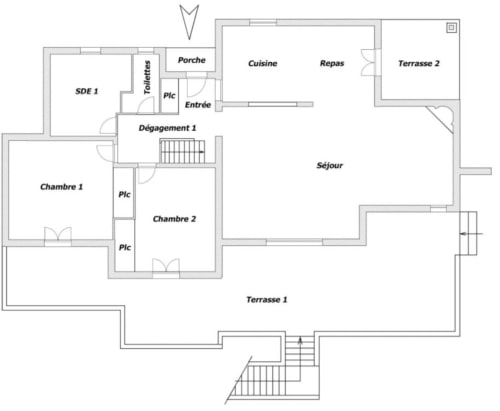 Plan du rez de chaussée - Villa Abbraciu