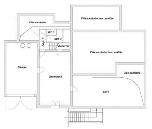 Plan du rez de jardin - Villa Abbraciu