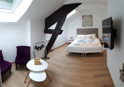 grande chambre - louer gite le petit castel à bayeux 