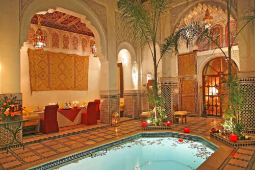 Beleuchteter Pool - Riad und Spa Esprit du Maroc
