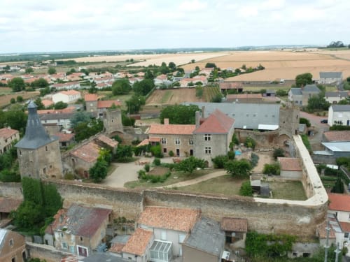 Airvault Castle seen from the sky