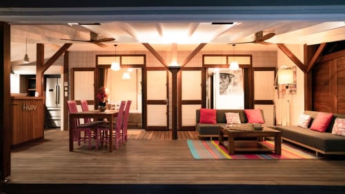 salon du bungalow en extérieur - les balcons d’oyster Pond 