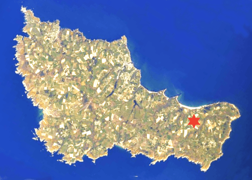 Vue de l'espace par Thomas Pesquet - Belle île en mer - Kerdavid'île