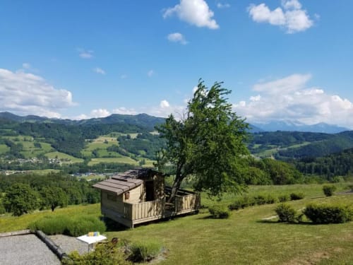 Vue depuis le gîte, Boëge, France. 