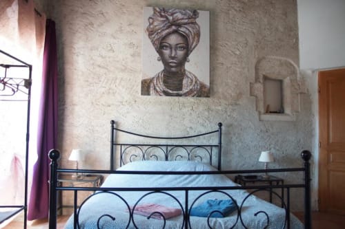 decoração de quartos - pintura feminina - Prieuré d'Orniols