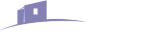 Logo du gîte Entre Terre Et Ciel avec silhouette de maison violette, Rémuzat France