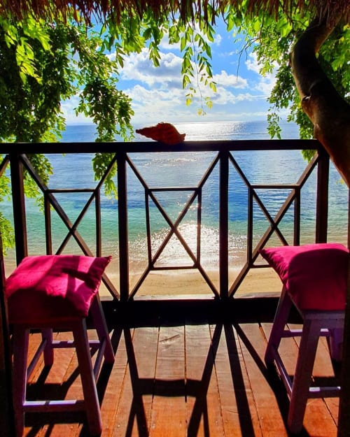 vue mer depuis la cabane dans les arbres