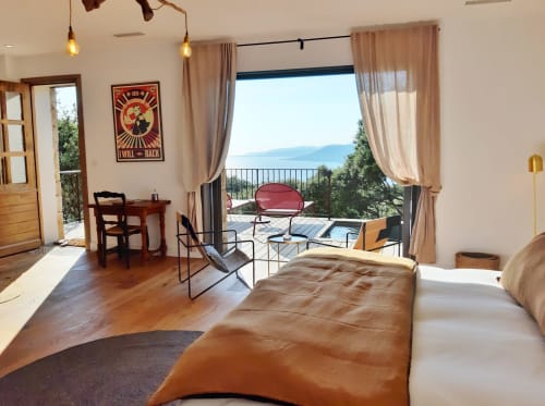 Chambre, piscine, vue mer infinie Caseddu