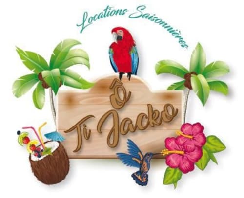 Logo location saisonnières, Ô Ti Jacko, Le Gosier, Guadeloupe. 